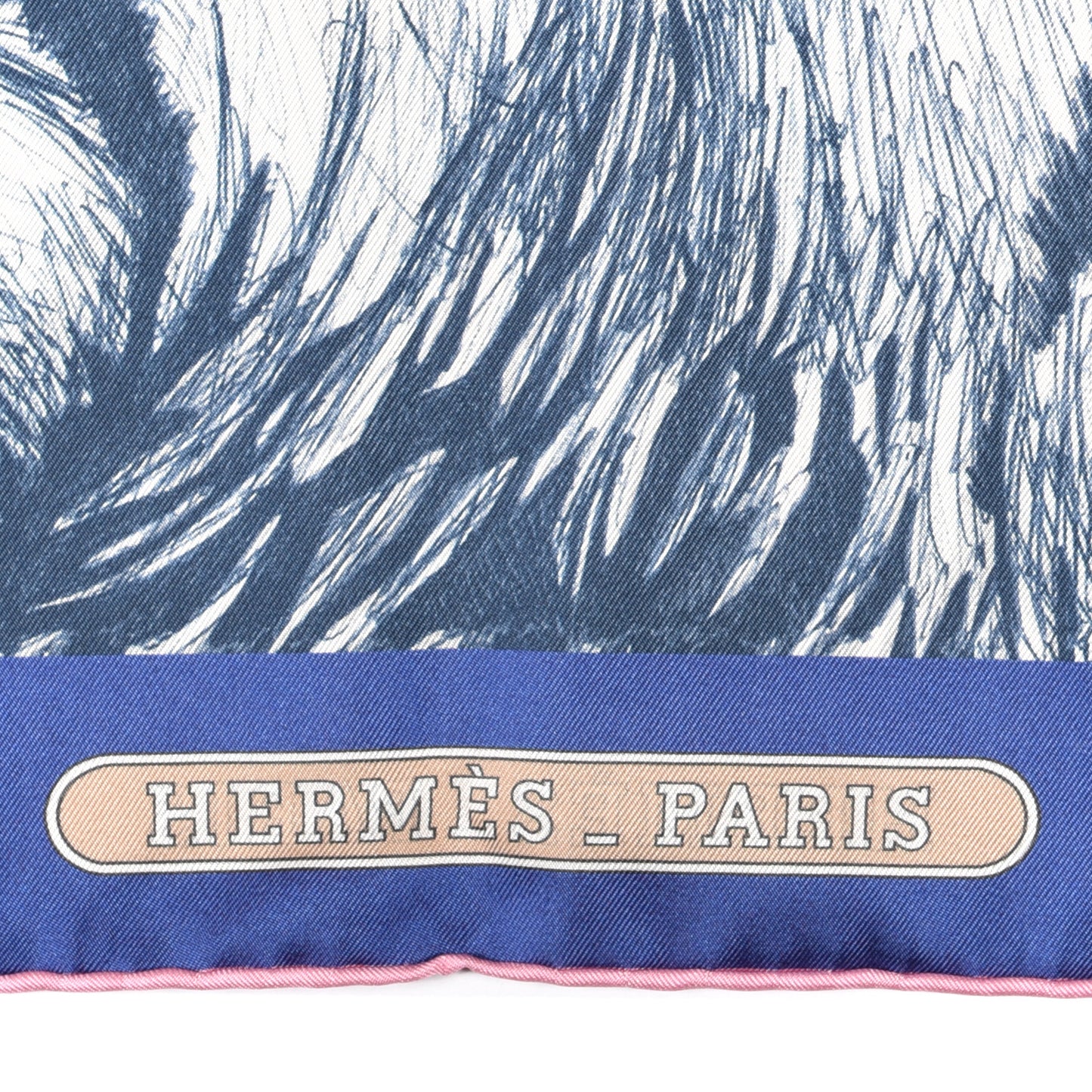 Silk Tigre Royal Double Face Scarf 90 Rose Bleu Multicolor