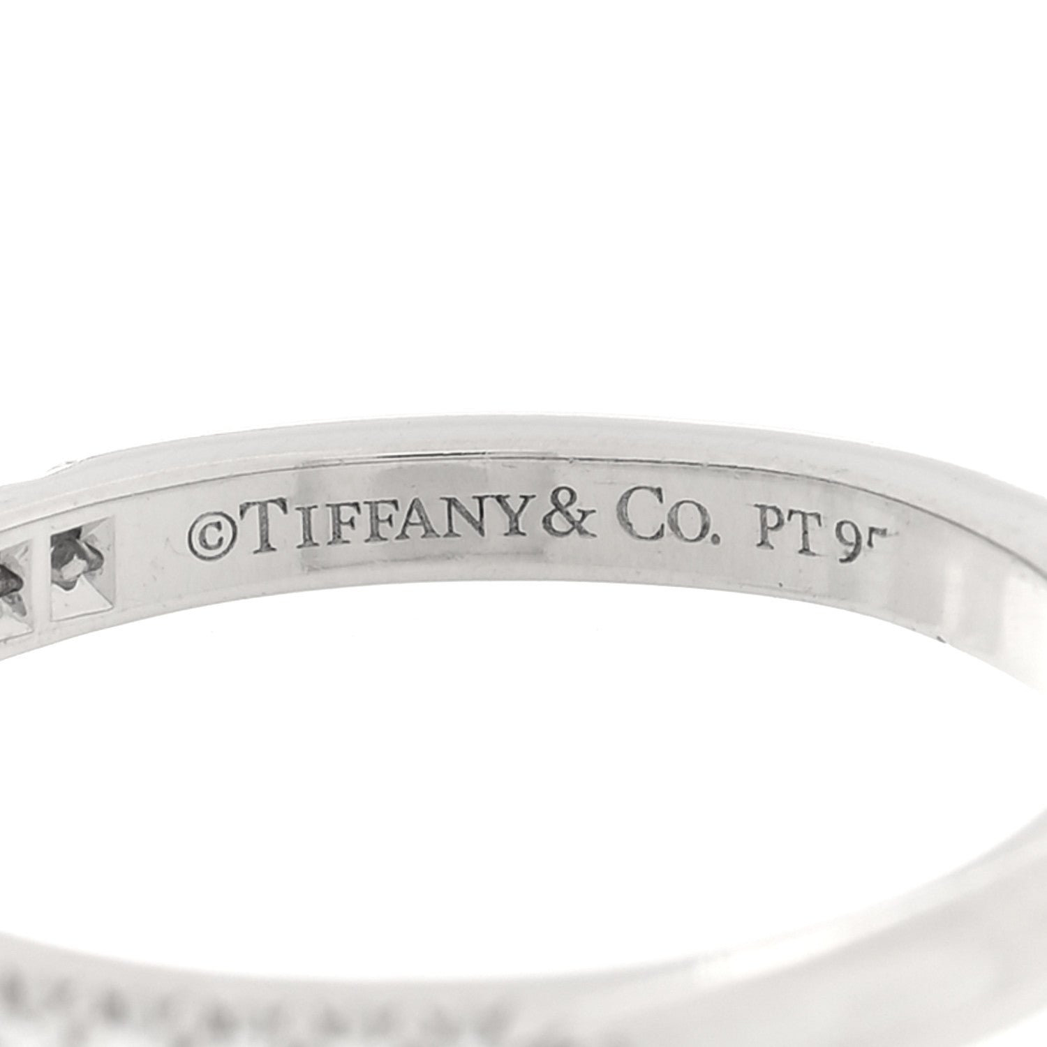 Tiffany Platinum Diamond .17ctw Half Circle Soleste Band Ring 50 5.5 4 of 4