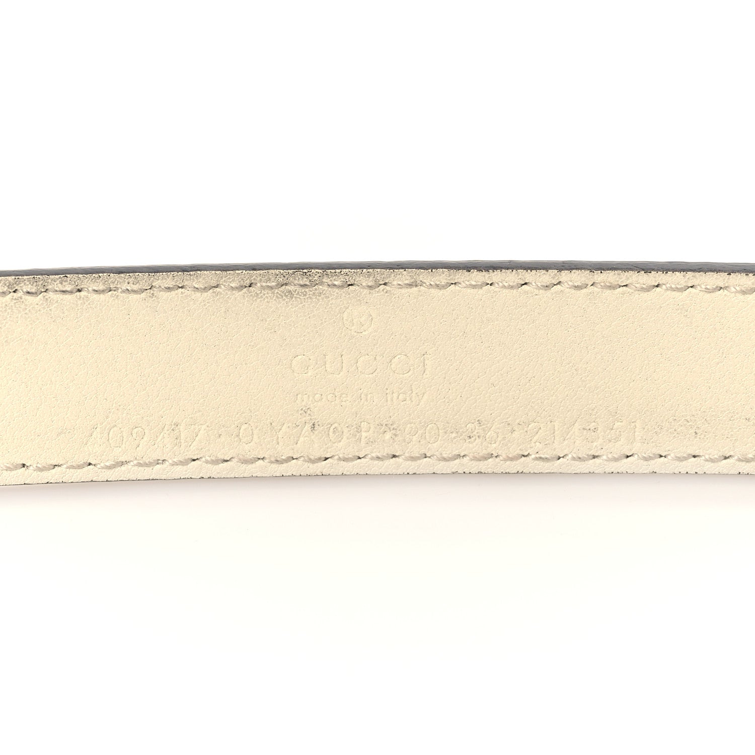 Gucci Plutone Calfskin Palladium Double G 20mm Belt 95 38 Mystic White 3 of 8
