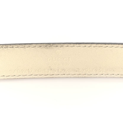 Gucci Plutone Calfskin Palladium Double G 20mm Belt 95 38 Mystic White 3 of 8