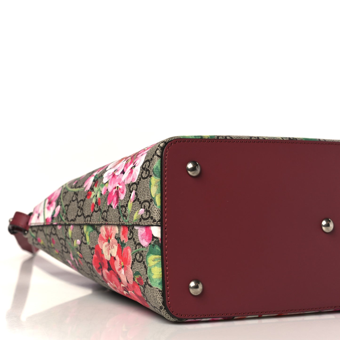 GG Supreme Monogram Blooms Linea A Foldover Tote Beige Multicolor Dry Rose