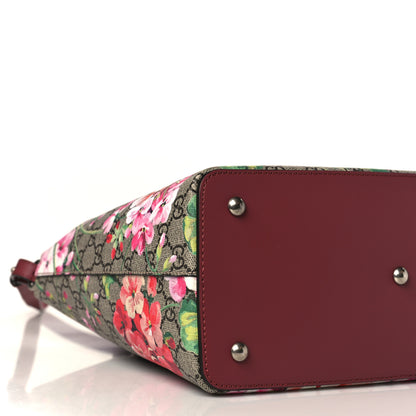 Gucci GG Supreme Monogram Blooms Linea A Foldover Tote Beige Multicolor Dry Rose 8 of 10