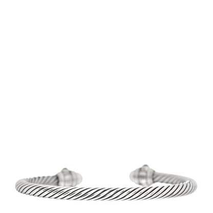 David Yurman Sterling Silver 14K Yellow Gold Pearl Iolite Rhodolite Garnet 5mm Cable Renaissance Bracelet 3 of 4