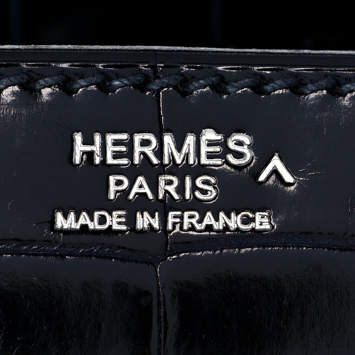 Shiny Porosus Crocodile Birkin 30 Bleu Marine