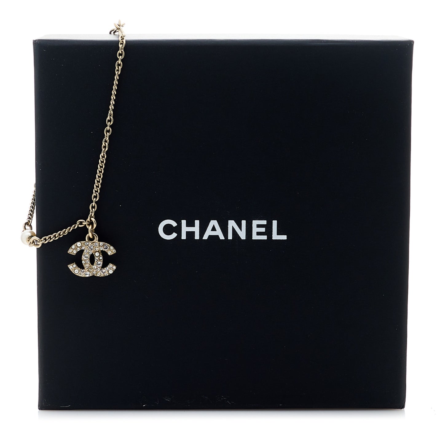 Pearl Crystal CC Bracelet Gold