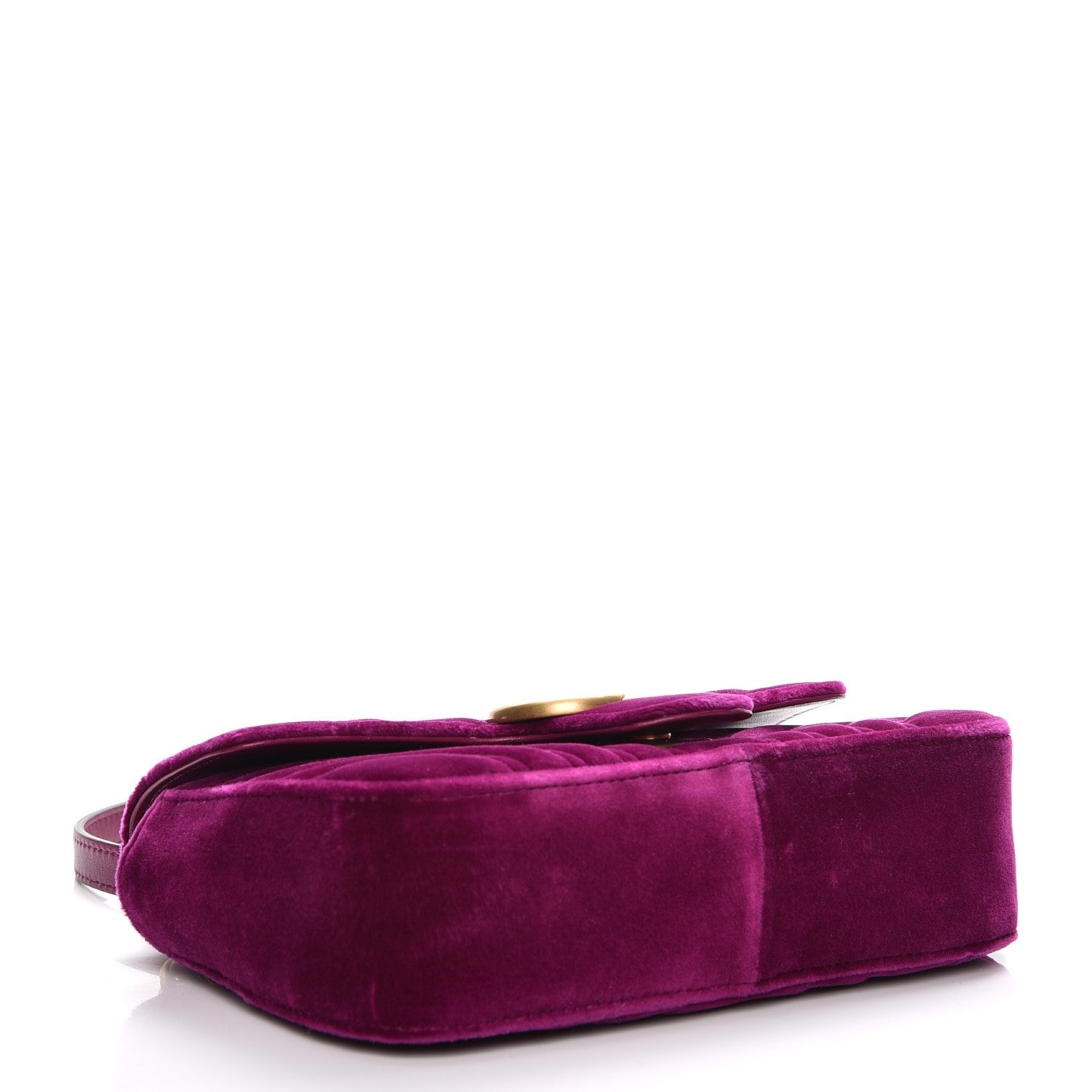 Gucci Velvet Matelasse Mini GG Marmont Shoulder Bag Fuchsia Violet Cyclamen 4 of 10