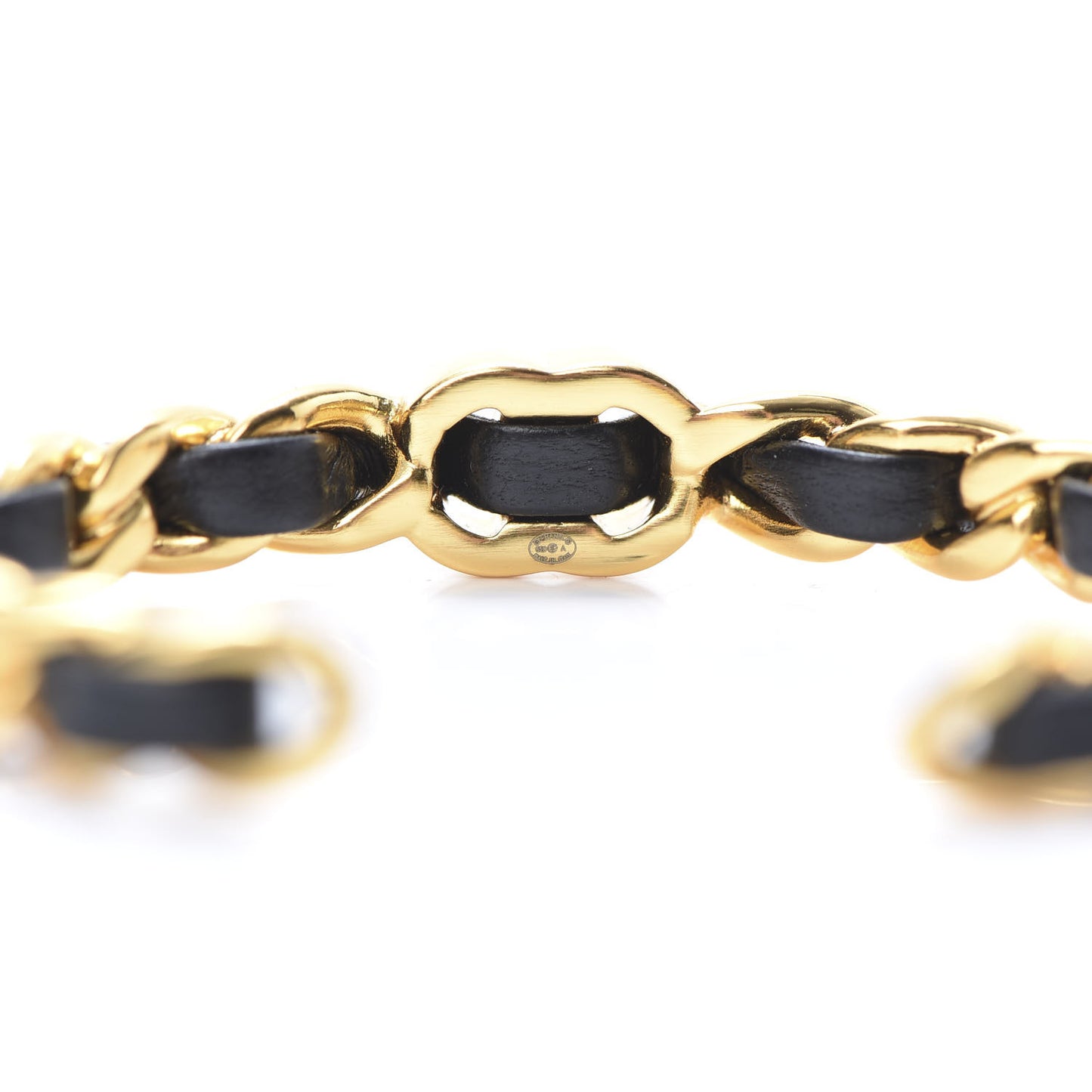 Lambskin More Is More Cuff Bracelet Black Gold
