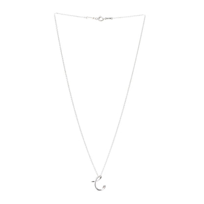 Tiffany Sterling Silver Elsa Peretti Letter C Pendant Necklace 3 of 5