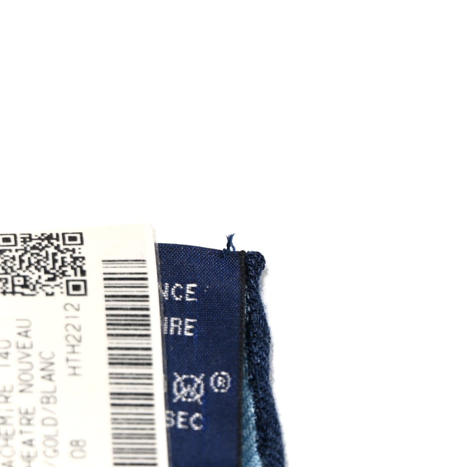Hermes Cashmere Silk Grand Theatre Nouveau Shawl 140 Bleu Gold White 5 of 5