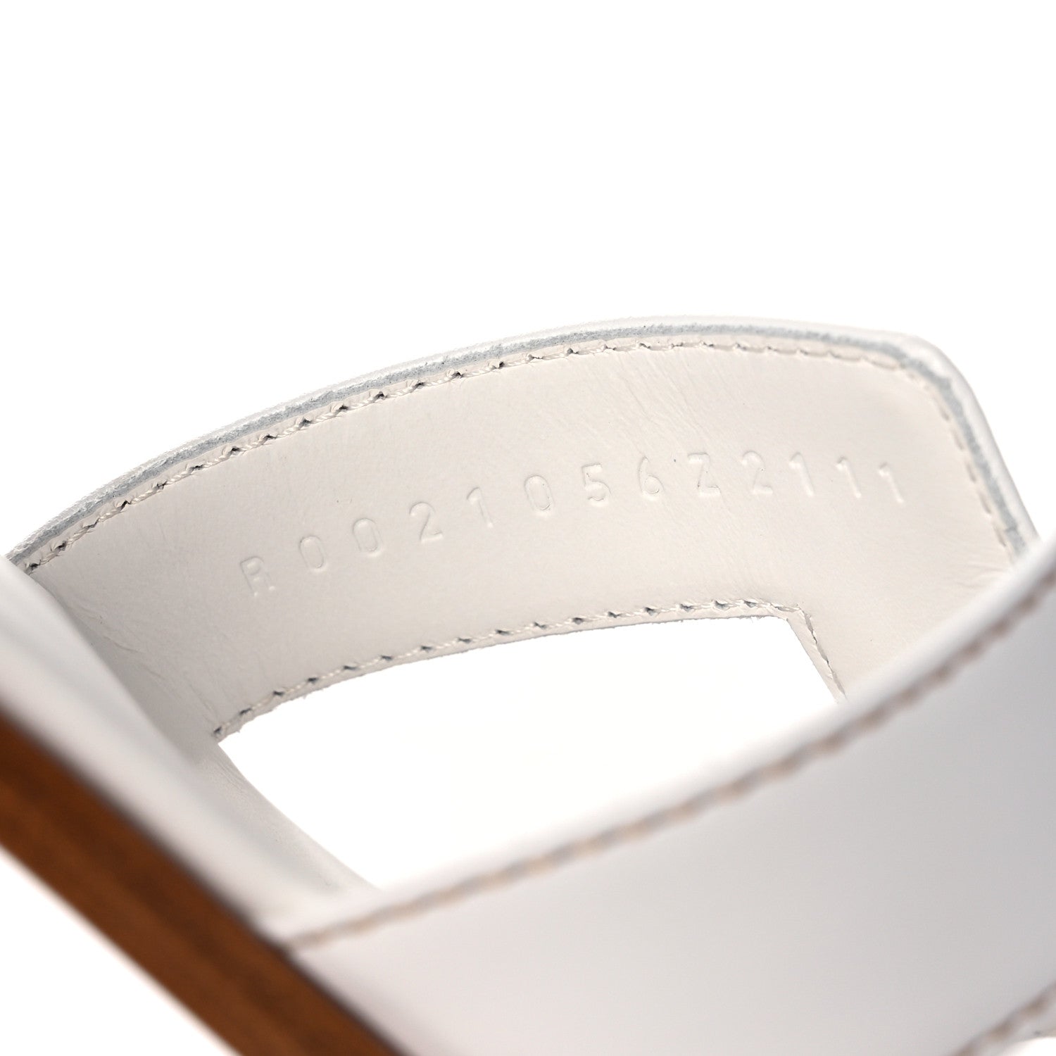 Hermes Box Calfskin Oran Sandals 35.5 White 8 of 9