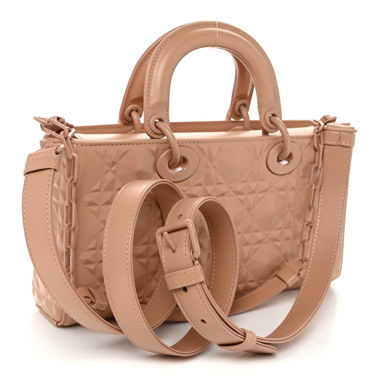 Calfskin Cannage Diamond Medium Lady D-Joy Rose Des Vents