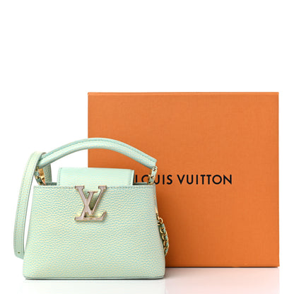 Louis Vuitton Taurillon Summer Stardust Mini Capucines Vert D'eau 9 of 9