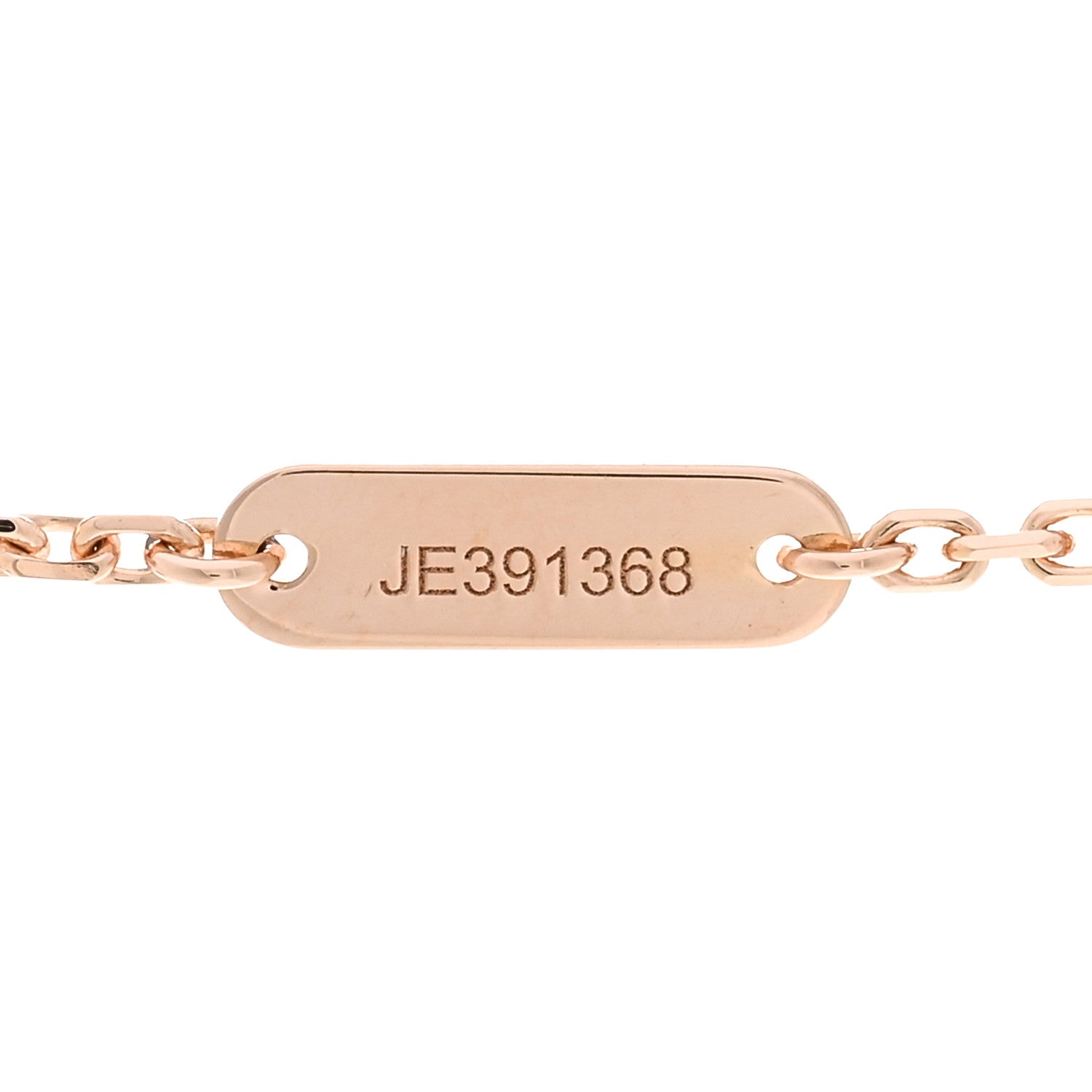 Van Cleef & Arpels 18K Rose Gold Diamond Pink Porcelain Vintage Alhambra Pendant Necklace 5 of 5