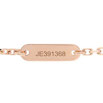 Van Cleef & Arpels 18K Rose Gold Diamond Pink Porcelain Vintage Alhambra Pendant Necklace 5 of 5
