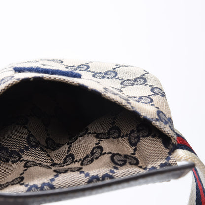 Gucci GG Monogram Web Double Pocket Belt Bag Navy 6 of 15