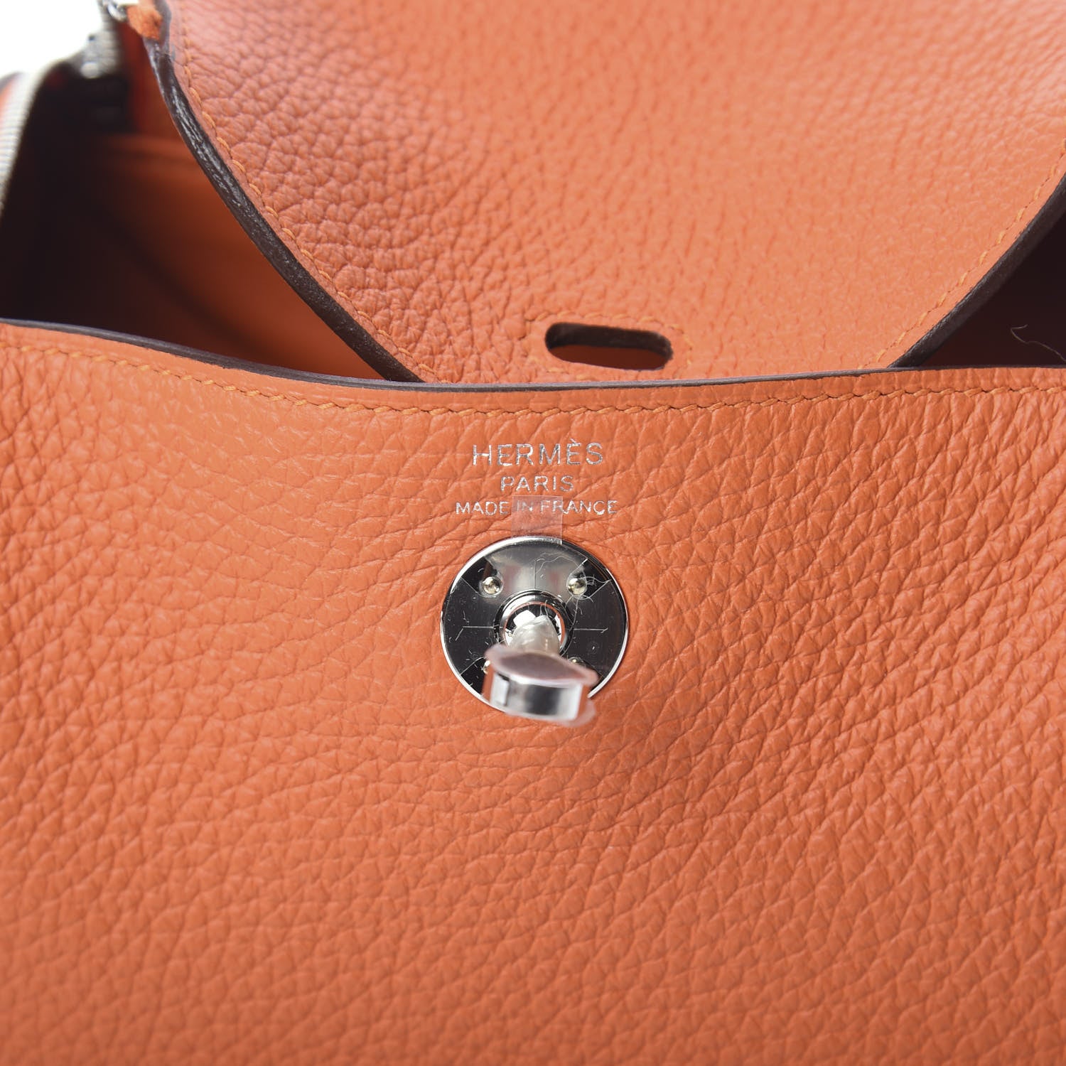 Hermes Taurillon Clemence Mini Lindy 20 Orange 6 of 9