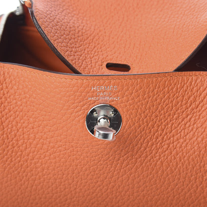Hermes Taurillon Clemence Mini Lindy 20 Orange 6 of 9