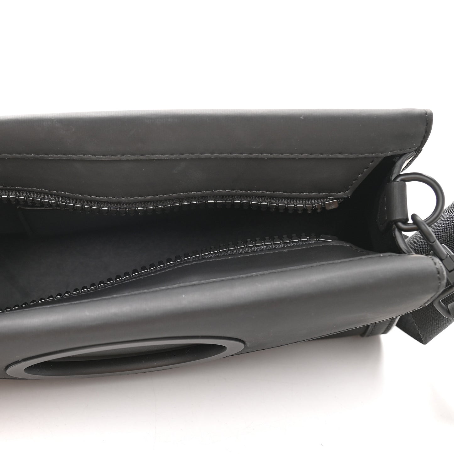 Rubberised Cotton Foldover Pocket Bag Black