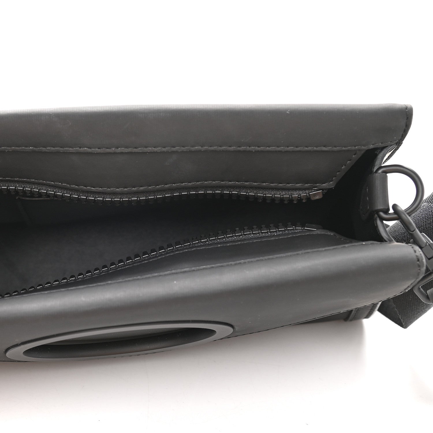 Burberry Rubberised Cotton Foldover Pocket Bag Black 5 of 8