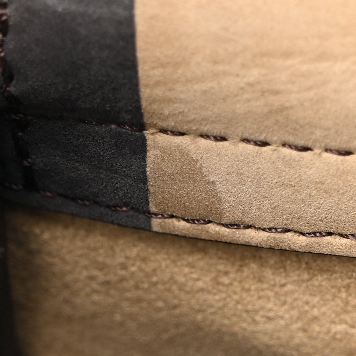 Fendi Vitello Nabuk Seta Pequin Medium Peekaboo Iconic Satchel Tobacco Moro Ebano 13 of 23