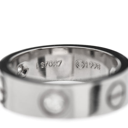 Cartier 18K White Gold 3 Diamond 5.5mm LOVE Ring 50 5.25 5 of 6
