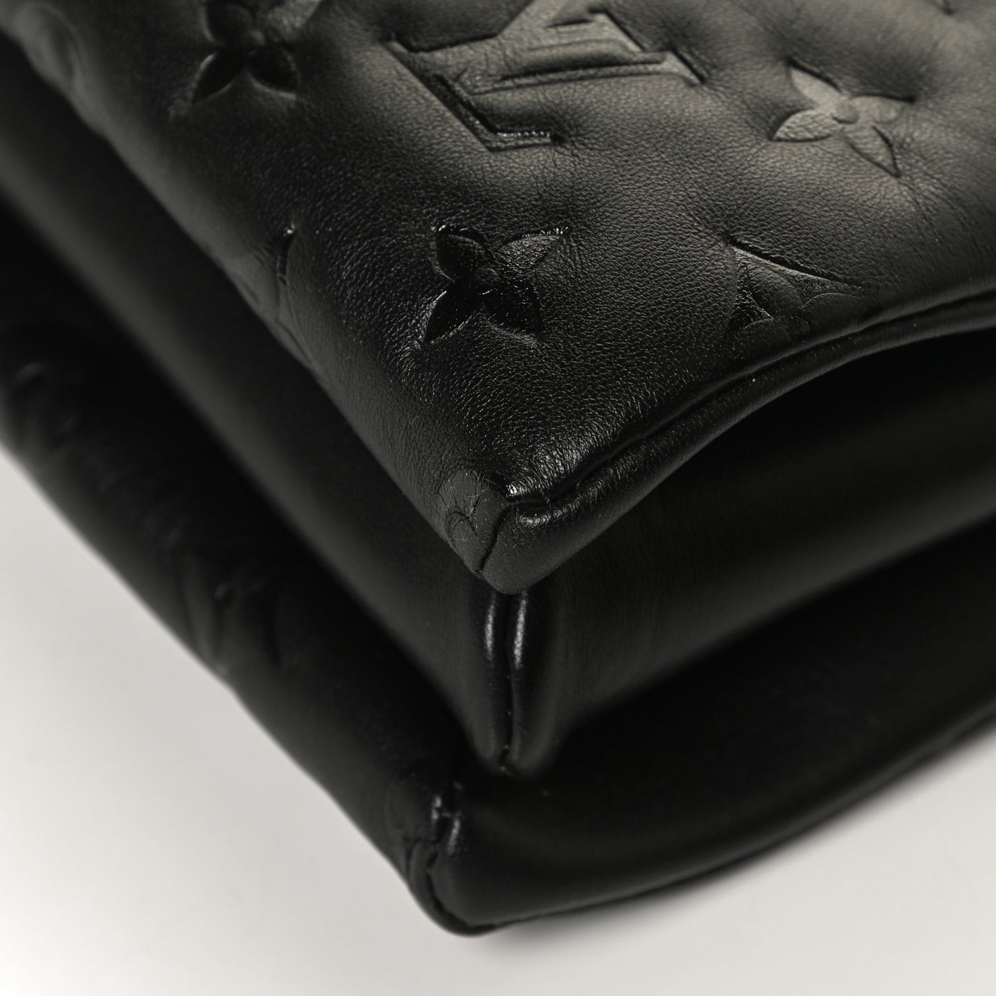 Lambskin Embossed Monogram Coussin PM Black