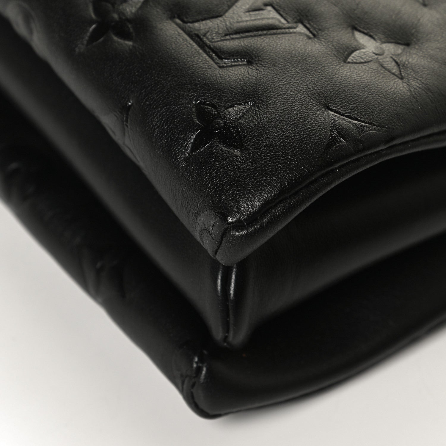 Louis Vuitton Lambskin Embossed Monogram Coussin PM Black 10 of 11
