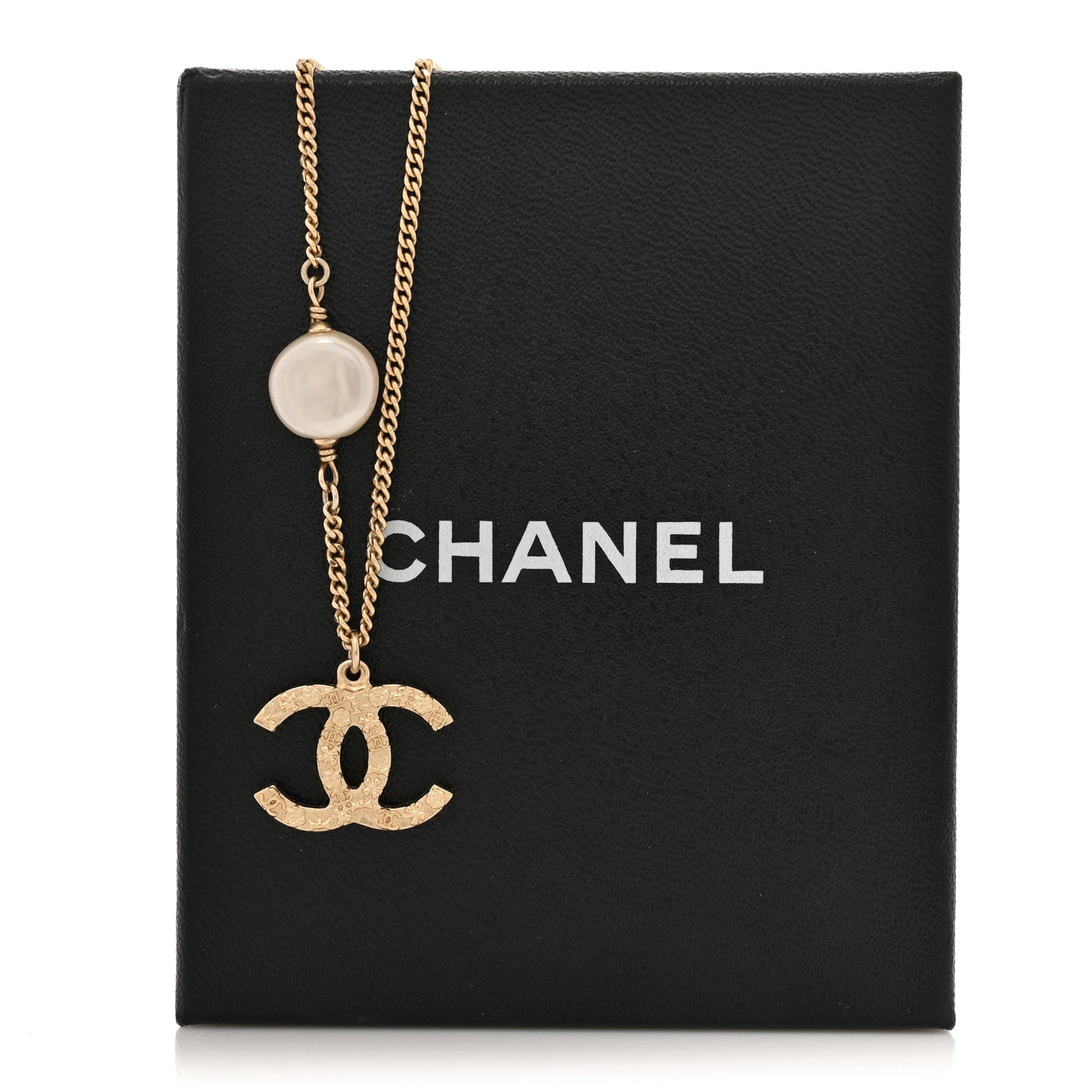 Chanel Pearl Precious Symbols CC Pendant Necklace Gold 1642438