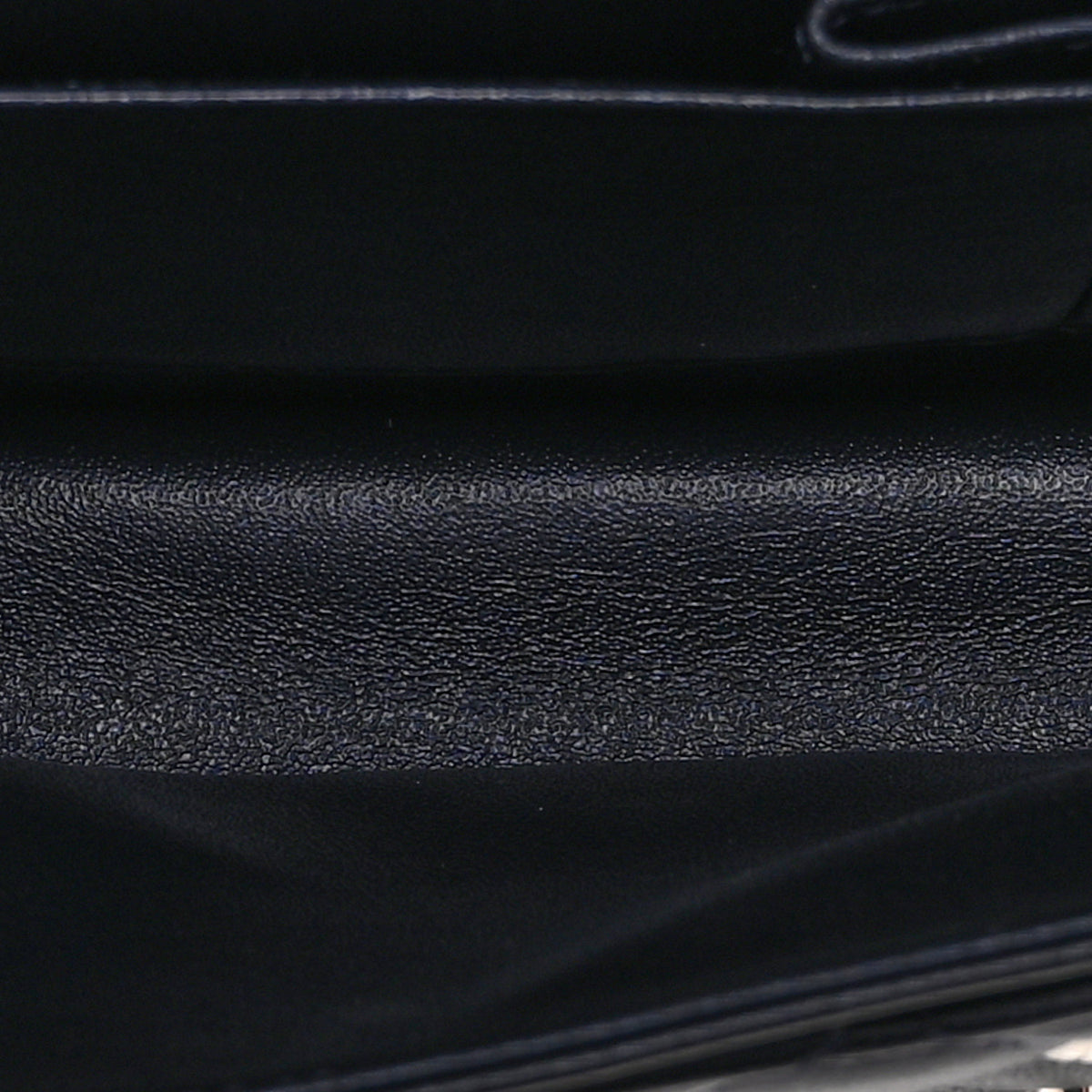 Iridescent Calfskin Quilted Medium Double Flap Navy