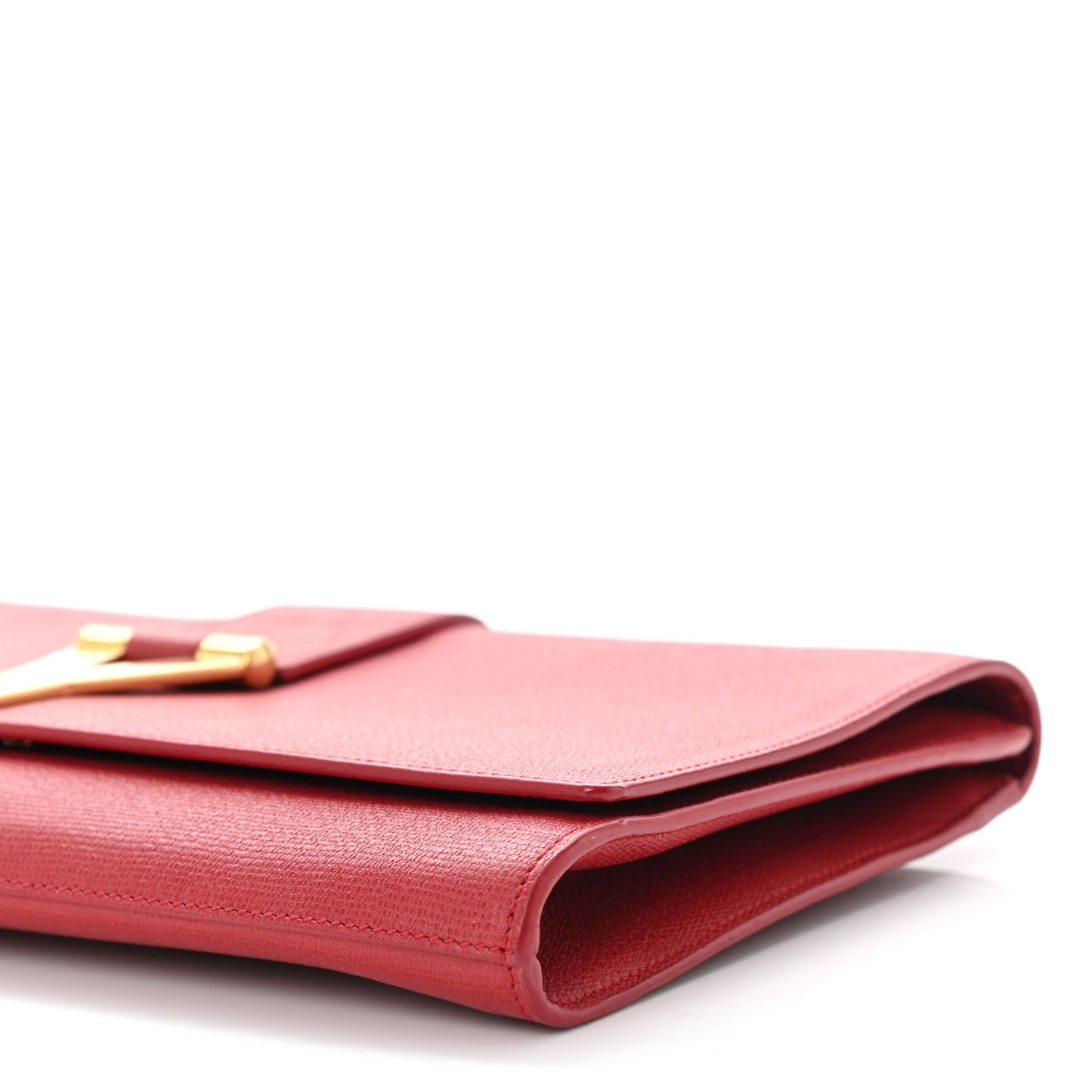 Textured Calfskin Classic Y Ligne Clutch Red
