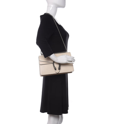 Gucci Textured Calfskin Crystal Small Dionysus Shoulder Bag Mystic White 2 of 9