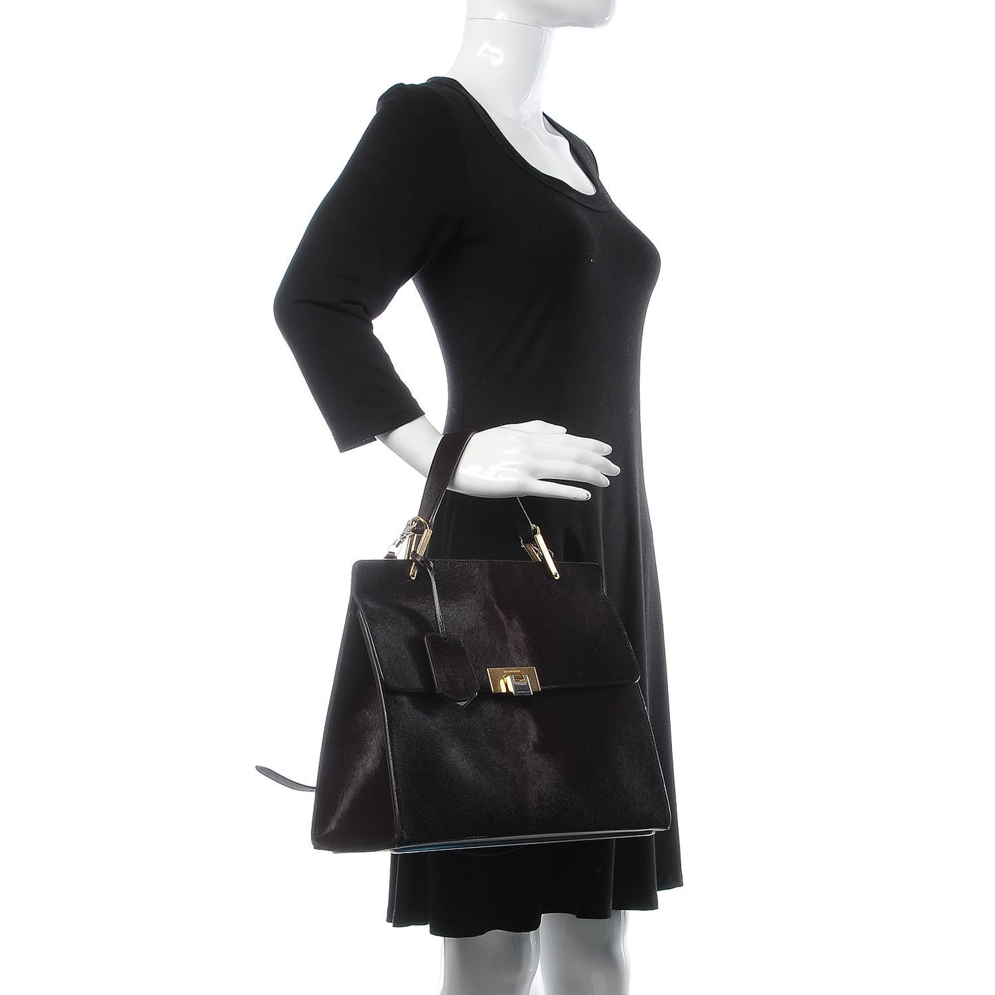 Calf Hair Le Dix M Cartable Shoulder Bag