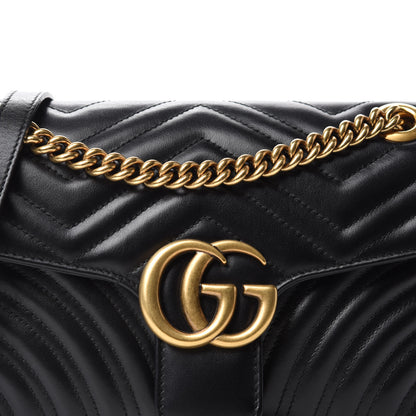 Gucci Calfskin Matelasse Small GG Marmont Shoulder Bag Black 11 of 11