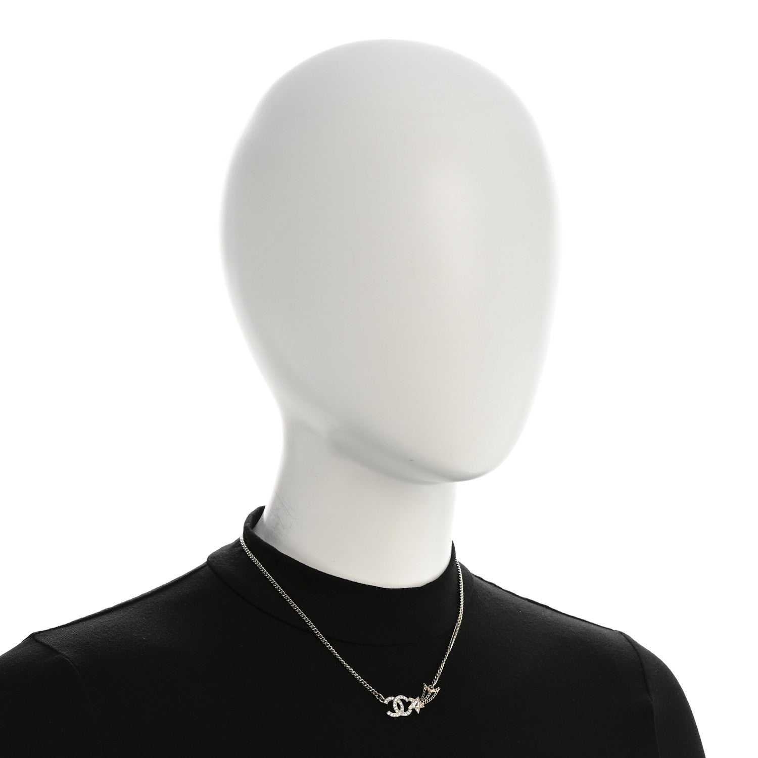 Chanel Crystal Starfall CC Pendant Necklace Gold 2 of 6