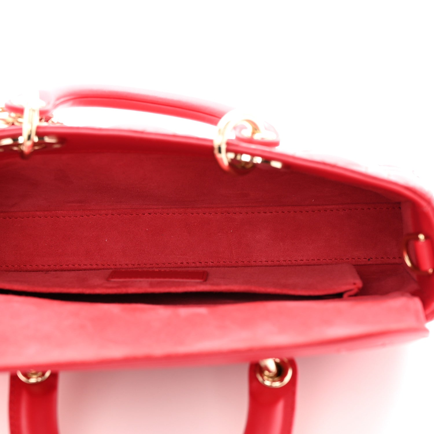 Christian Dior Lambskin Cannage Medium Lady D-Joy Red 5 of 11