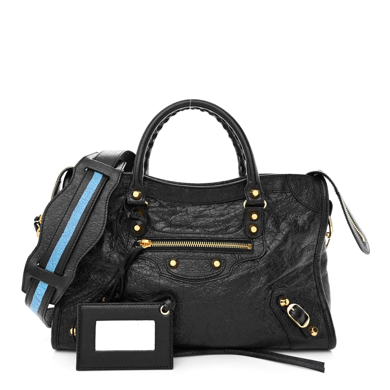 Balenciaga Agneau Classic Gold Hardware S City Graffiti Logo Strap Black 1 of 12