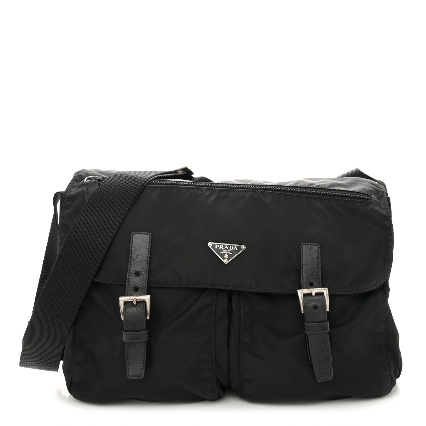 Nylon Vela Sport Messenger Bag Black