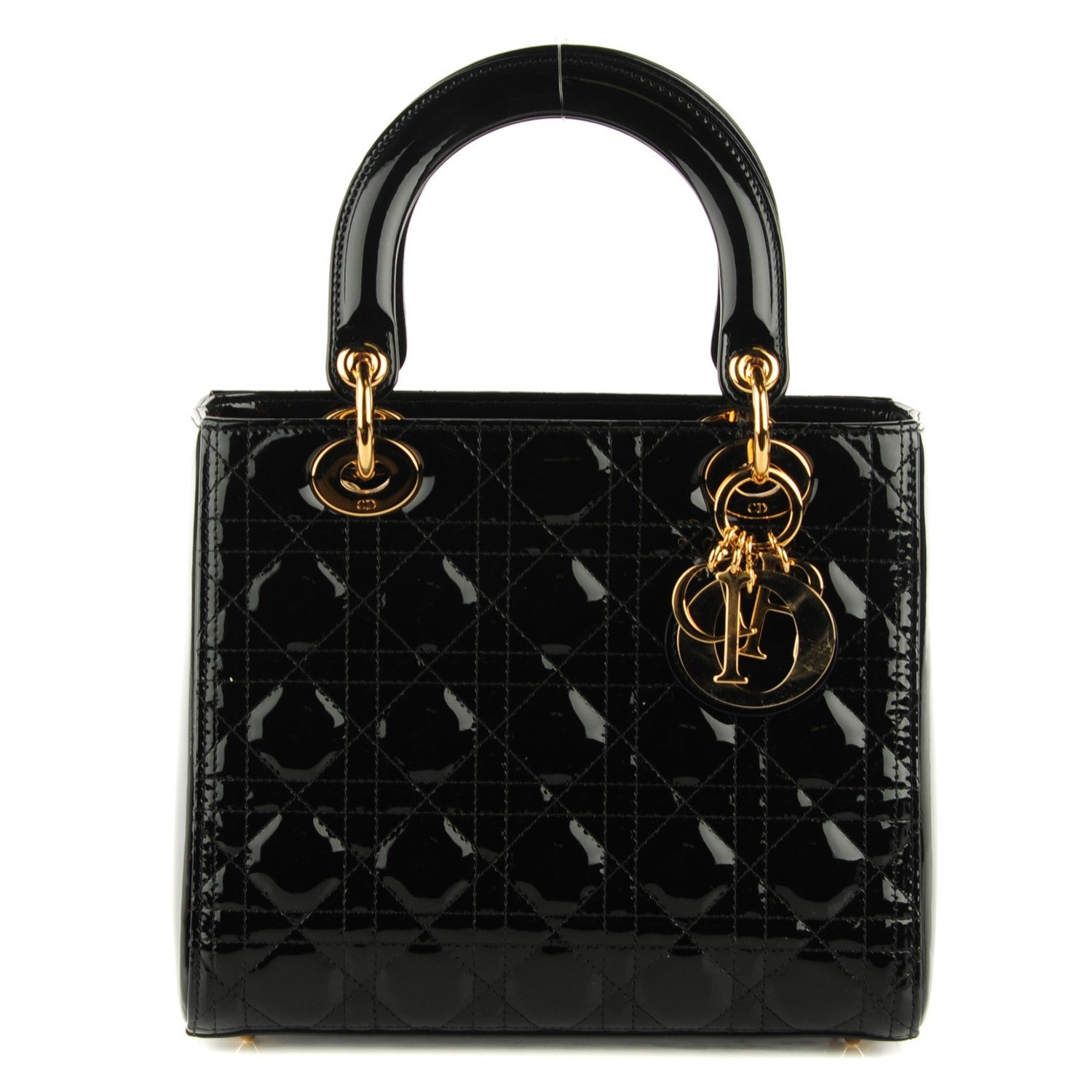 Christian Dior Patent Cannage Medium Lady Dior Black 1 of 8