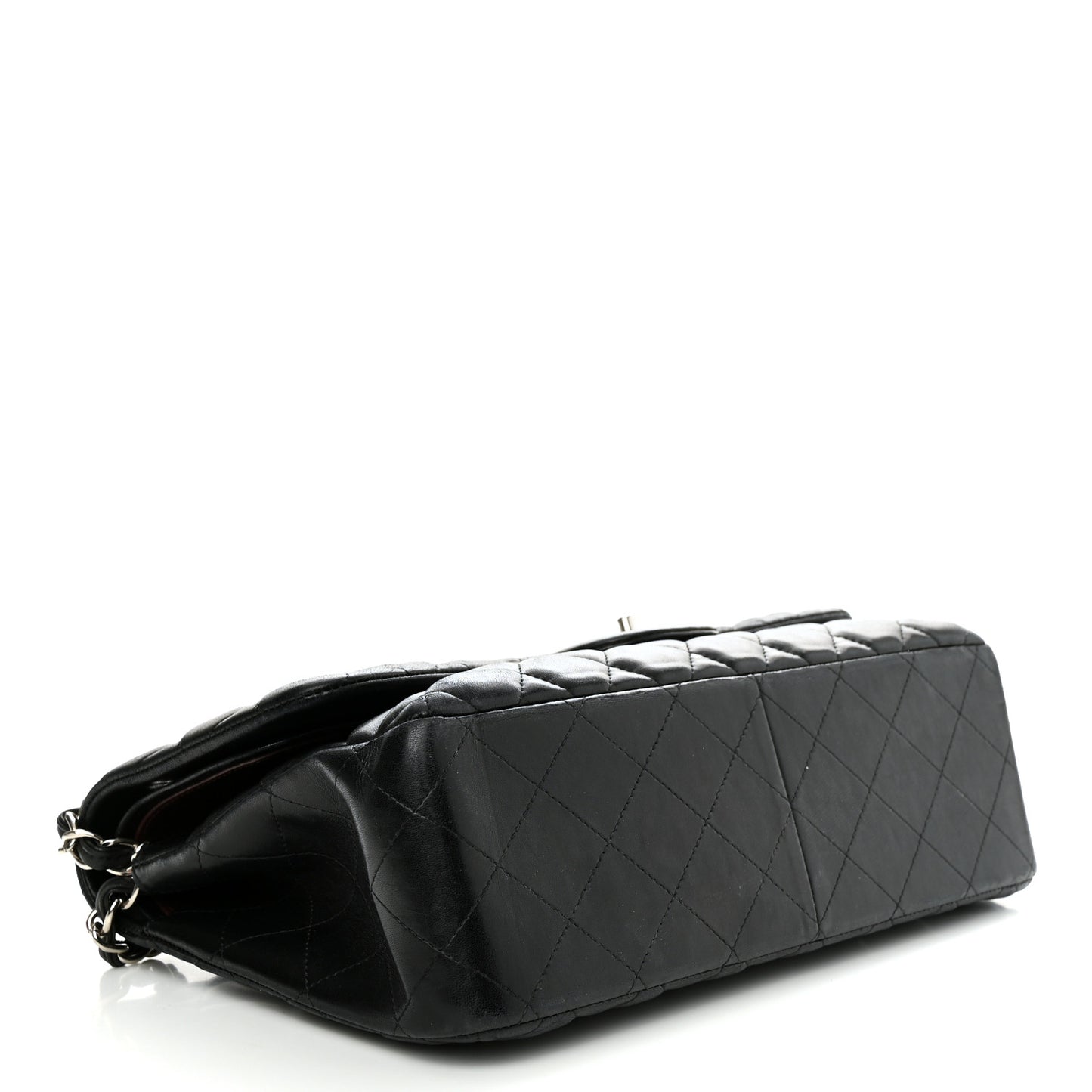 Lambskin Quilted Jumbo Double Flap Black
