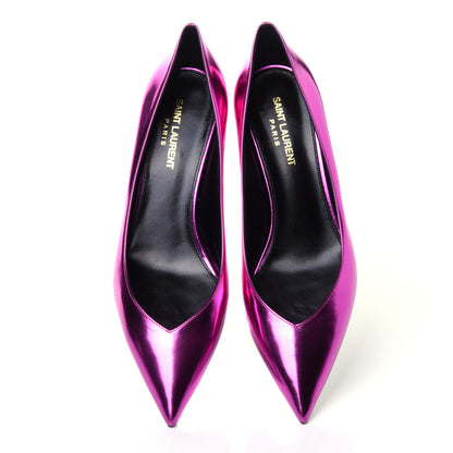 Saint Laurent Metallic Calfskin Kiki 55 Pumps 40 Fuchsia 6 of 11