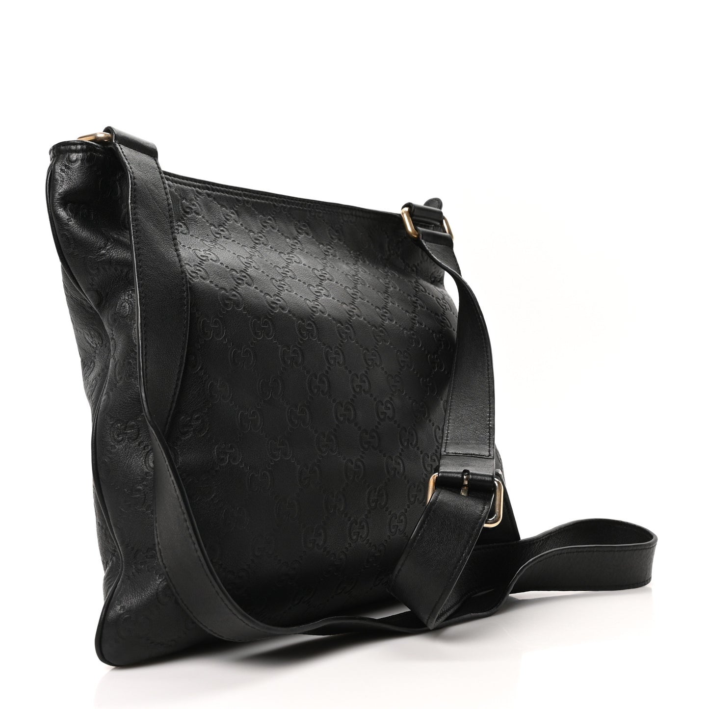 Guccissima Medium Flat Messenger Bag Black