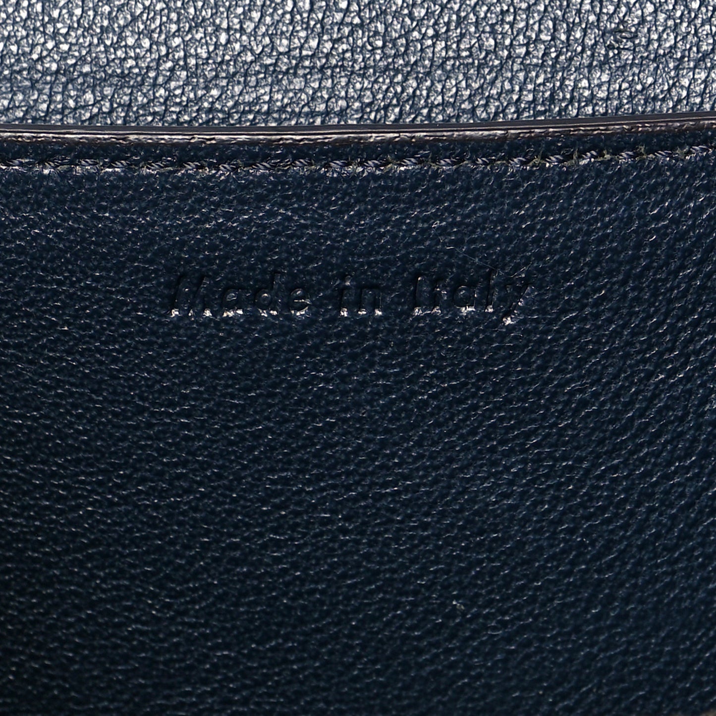 Shiny Smooth Calfskin Medium Frame Shoulder Bag Black Navy