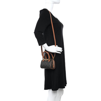Celine Triomphe Canvas Calfskin Mini Boston Bag Tan 2 of 10