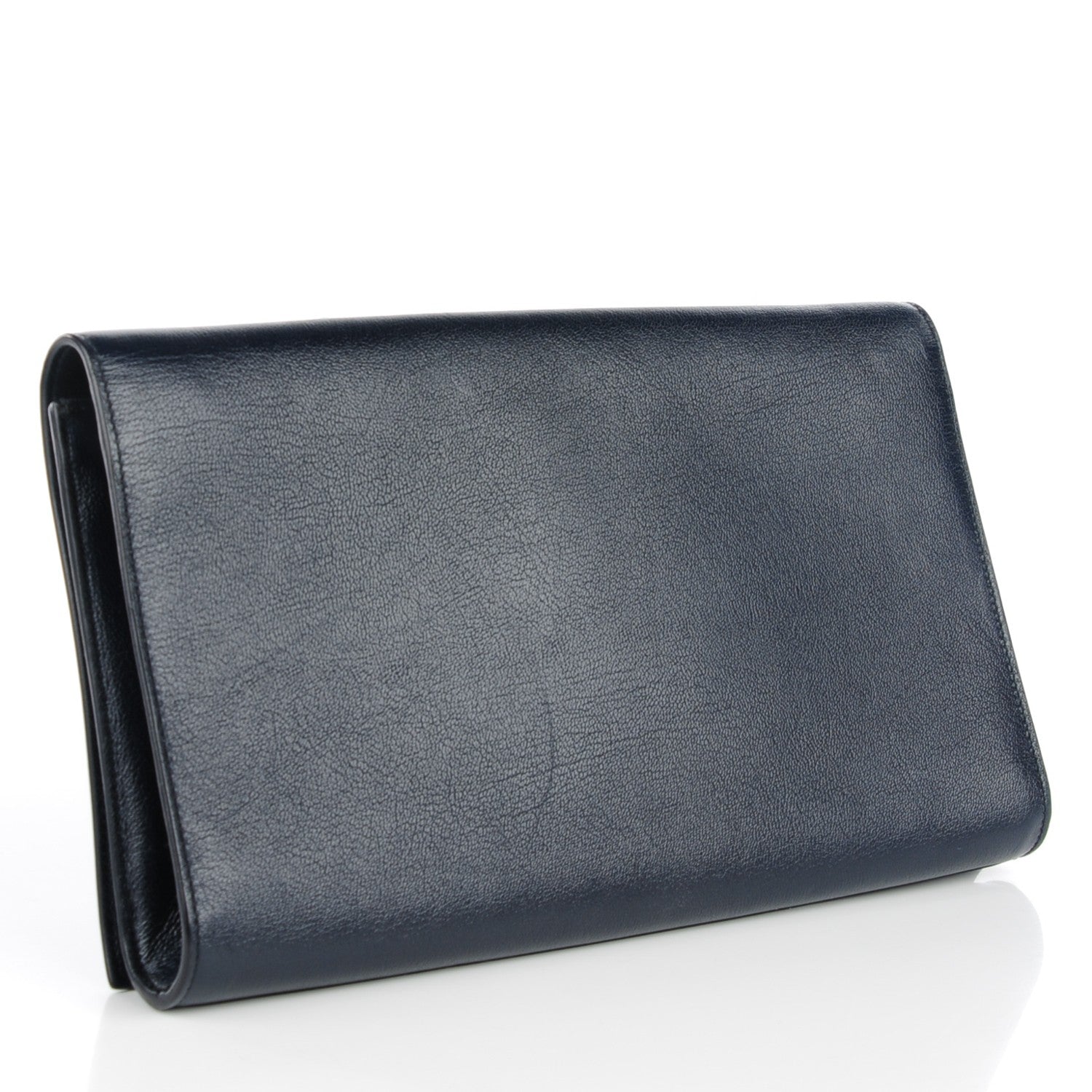 Saint Laurent Calfskin Monogram Large Belle De Jour Clutch Navy 3 of 7