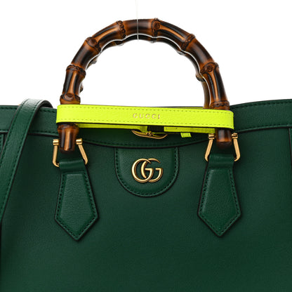 Gucci Wonka Grain Calfskin Small Diana Tote Bag Green Yellow Fluo 8 of 11