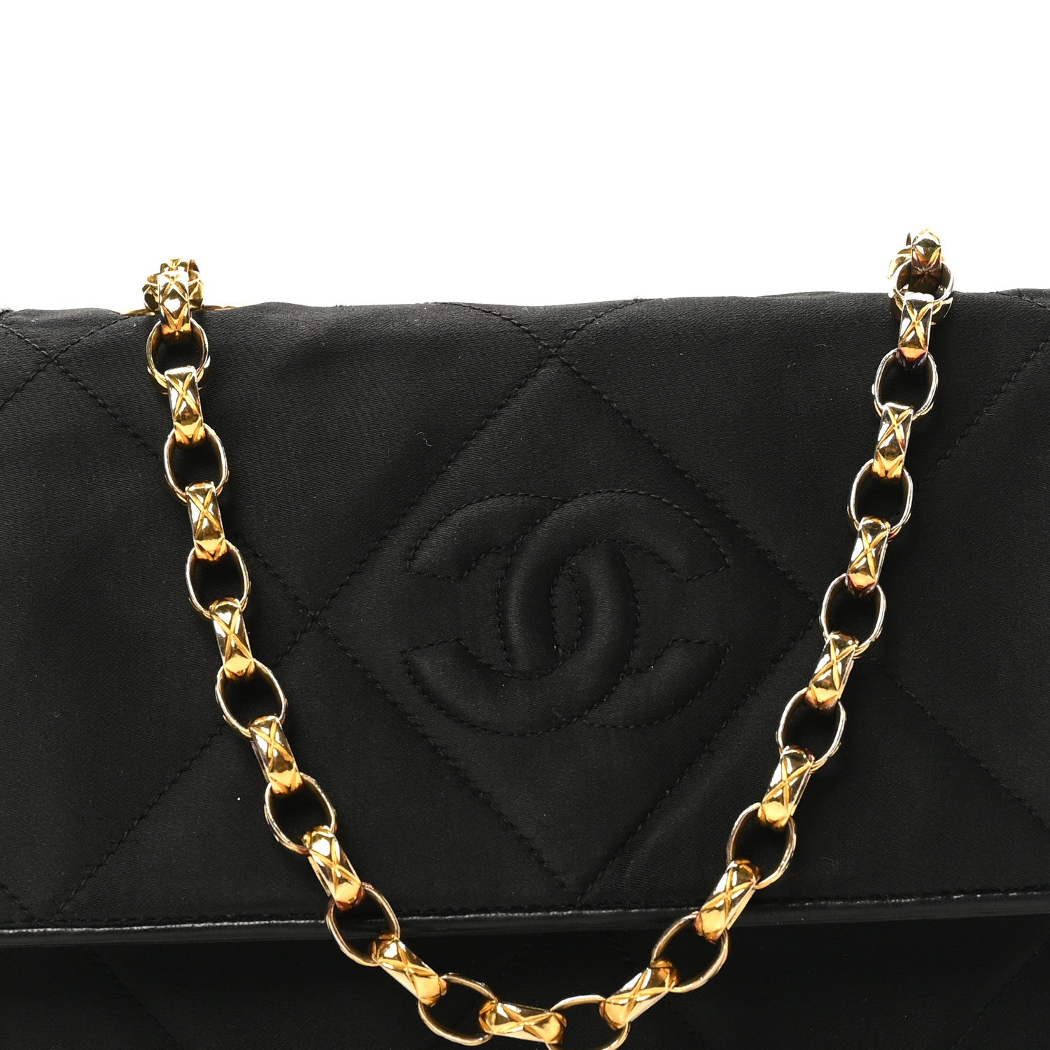 Chanel Satin Diamond Quilted Tassel CC Small Flap Bag Black 9 of 11
