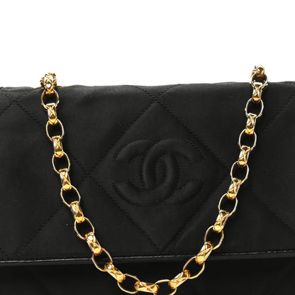 Chanel Satin Diamond Quilted Tassel CC Small Flap Bag Black 9 of 11