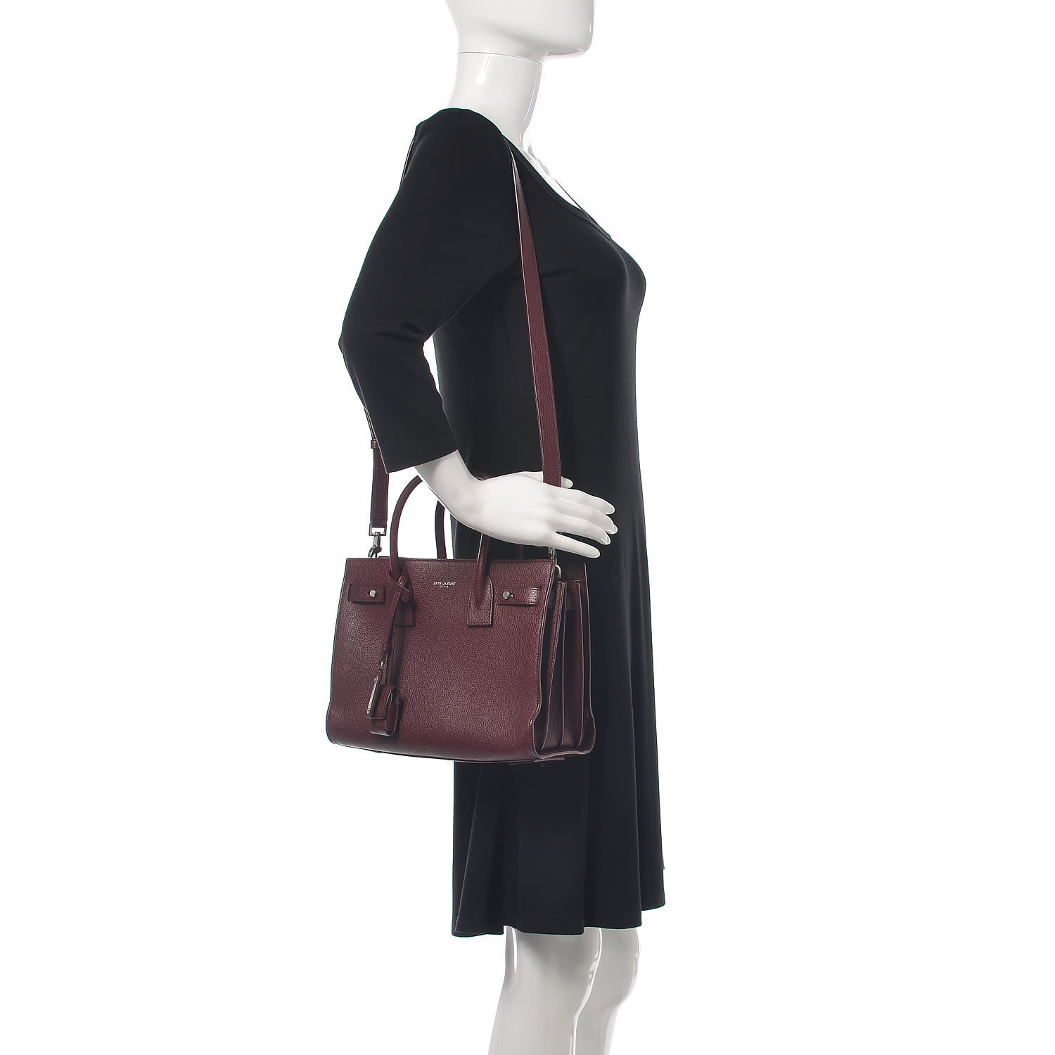 Saint Laurent Grained Calfskin Baby Sac De Jour Souple Rouge Legion 2 of 9