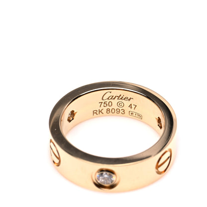 Cartier 18K Yellow Gold 3 Diamond 5.5mm LOVE Ring 47 4 4 of 5