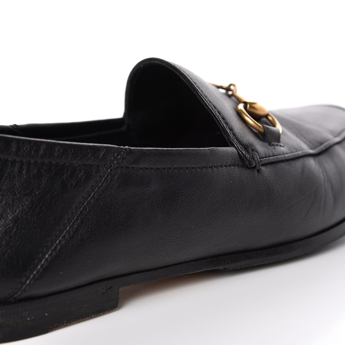 Lambskin Womens Brixton Horsebit Loafers 34.5 Black